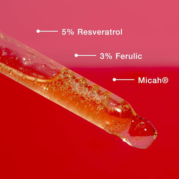 Sérum Antioxidante Resvera-F S12 con un 5 % de Resveratrol, un 3 % de Ácido Ferúlico y Micah®